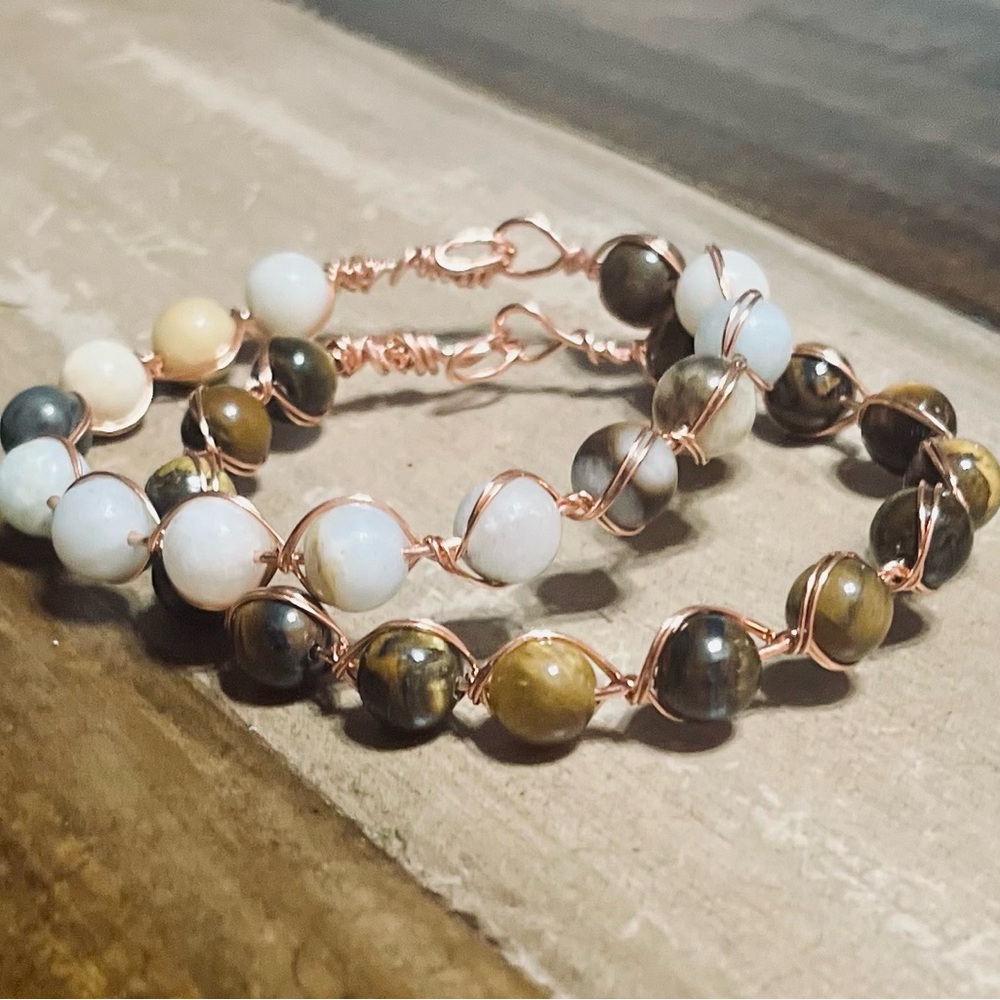 Earth & Ember: Natural Stone Wired-Wrapped Bracelets